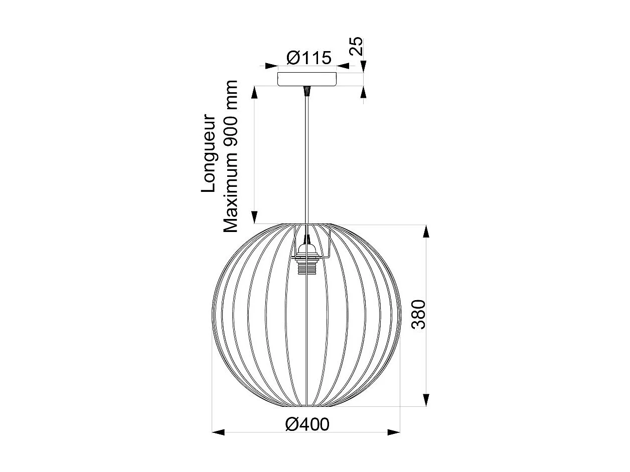 Suspension abat jour blanc BELOUNE S2