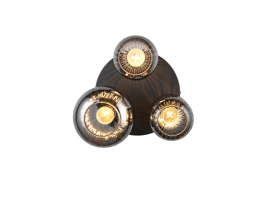 Plafoniera 3 luci, metallo, nero opaco, 39x28,5x39 cm, Diva