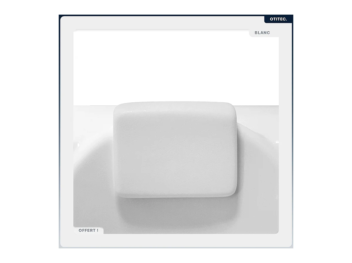 Baignoire asymétrique - 150 x 95 cm - Gauche - avec Habillage - Pieds - Repose-tête - Vidage Chrome - RIMA