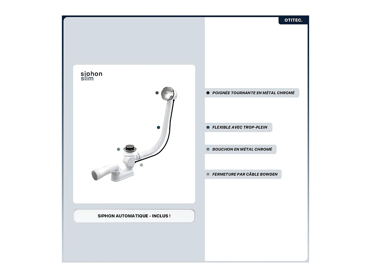 Baignoire asymétrique - 140 x 90 cm - Droite - sans Habillage - avec Pieds - Repose-tête - Vidage Chrome - RIMA