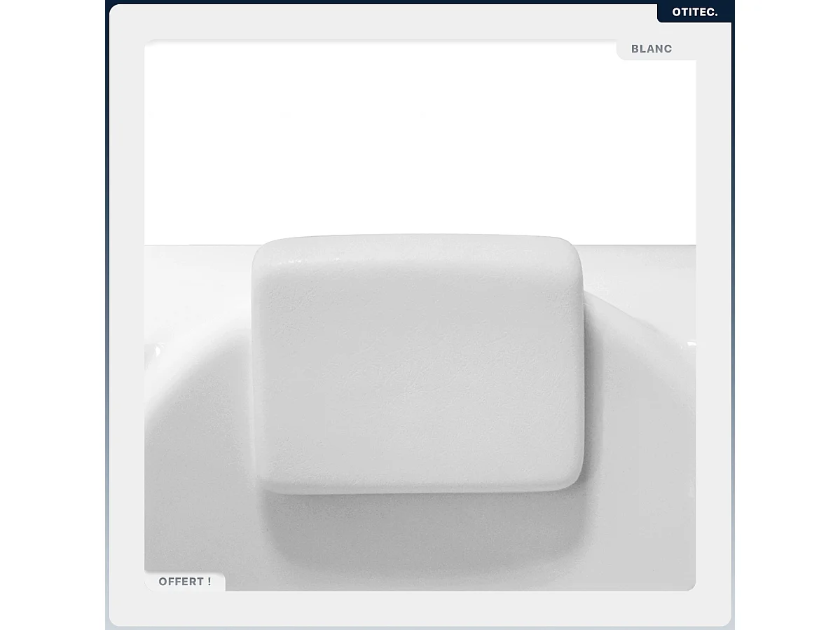 Baignoire asymétrique - 180 x 125 cm - Gauche - sans Habillage - avec Pieds - 2 Repose-têtes - Vidage Chrome - INTIMA SLIM