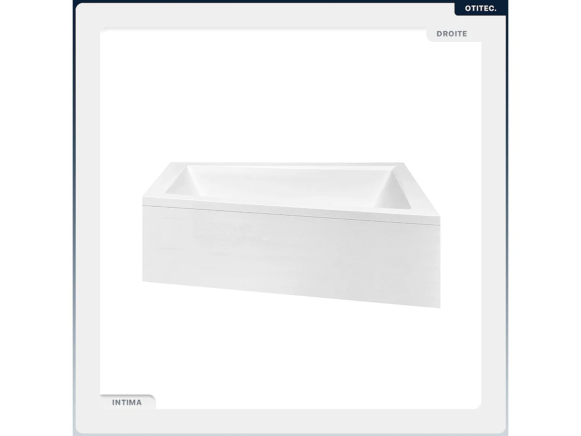 Baignoire asymétrique - 150 x 85 cm - Droite - sans Habillage - avec Pieds - Vidage Chrome - INTIMA