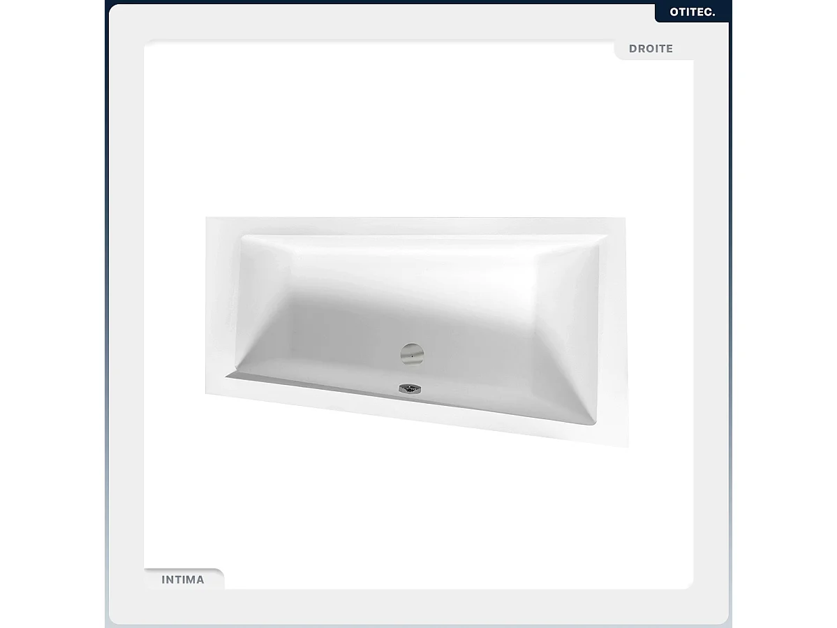 Baignoire asymétrique - 150 x 85 cm - Droite - sans Habillage - avec Pieds - Vidage Chrome - INTIMA