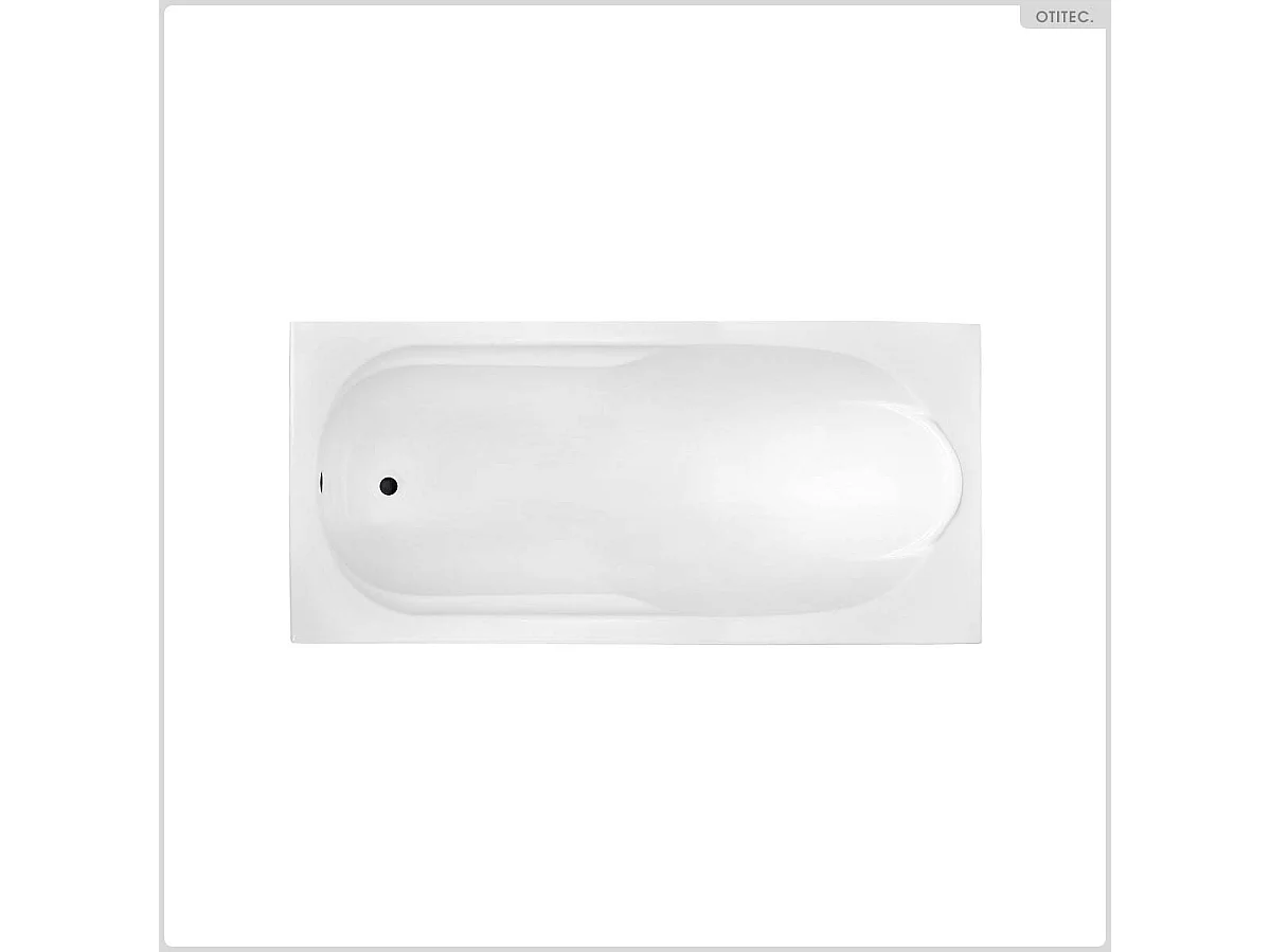 Baignoire rectangulaire - 140 x 70 cm - sans Habillage - avec Pieds - Étagère bambou - Vidage Chrome - BONA