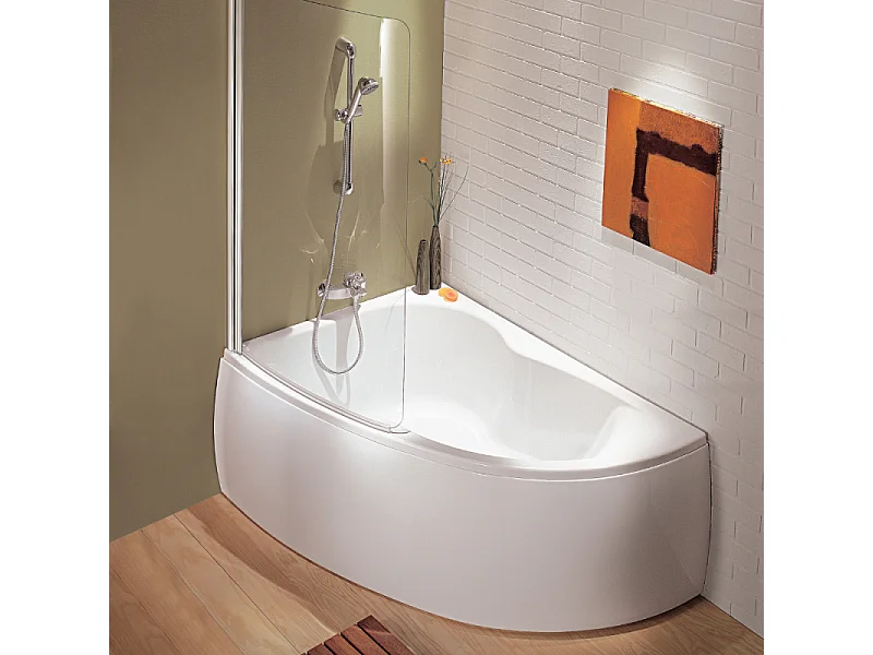 Pack baignoire d'angle 150 x 100 cm JACOB DELAFON Micromega Duo version gauche  + tablier de baignoire