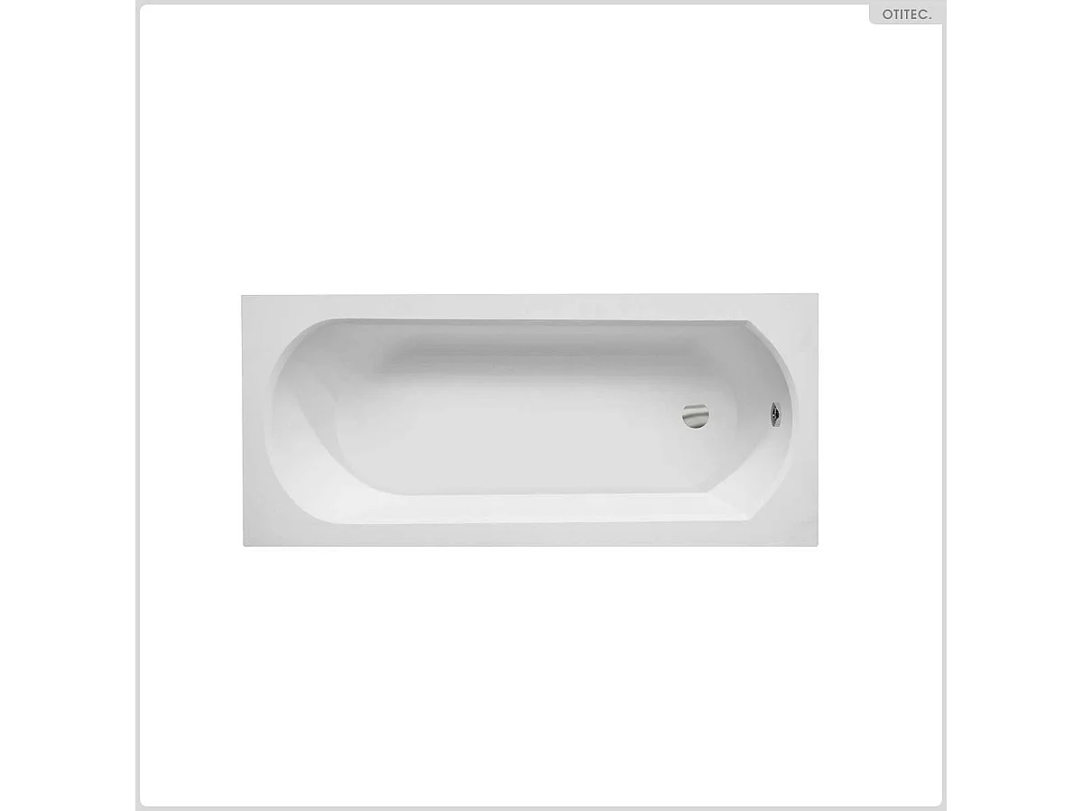 Baignoire rectangulaire - 150 x 75 cm - avec Habillage - Pieds - Vidage Chrome - INTRICA SLIM