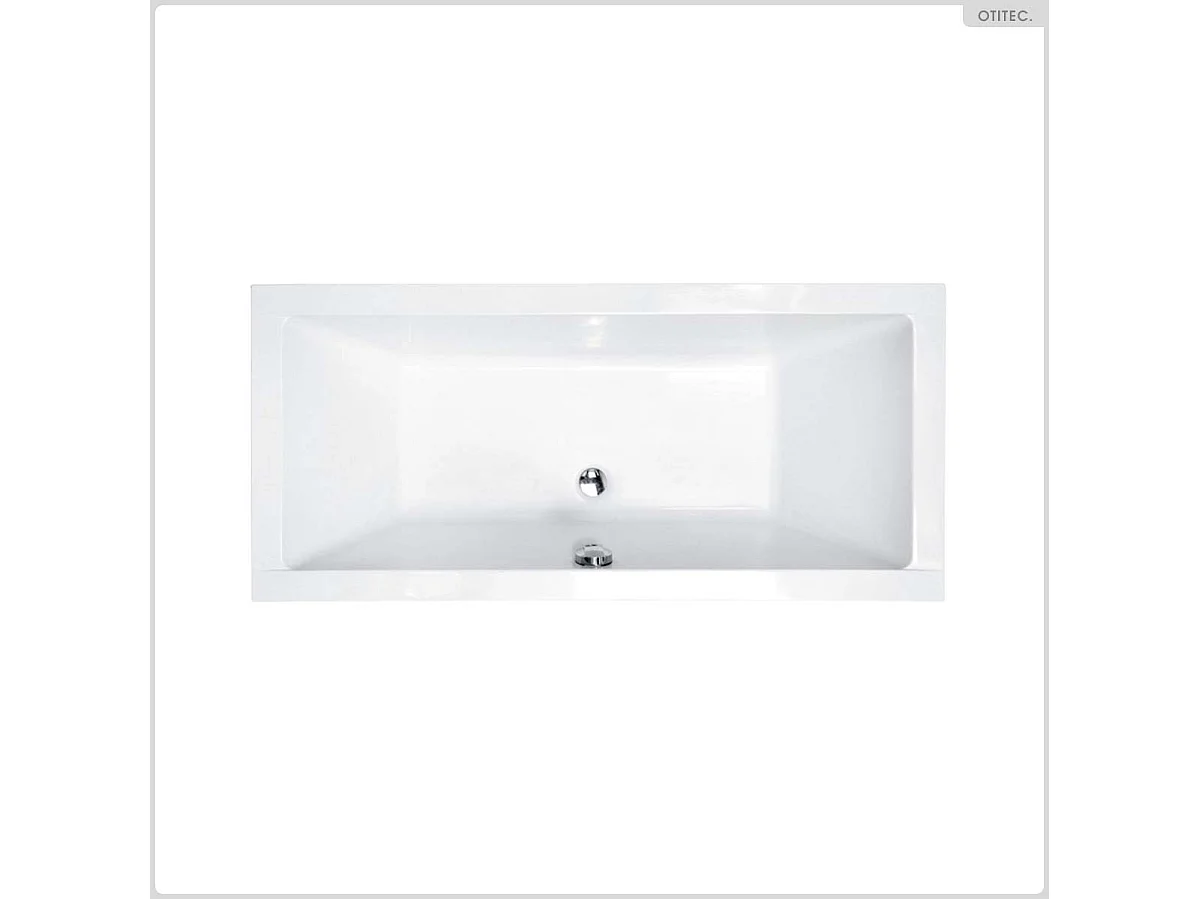 Baignoire rectangulaire - 155 x 70 cm - avec Habillage - Pieds - Vidage Chrome - QUADRO SLIM
