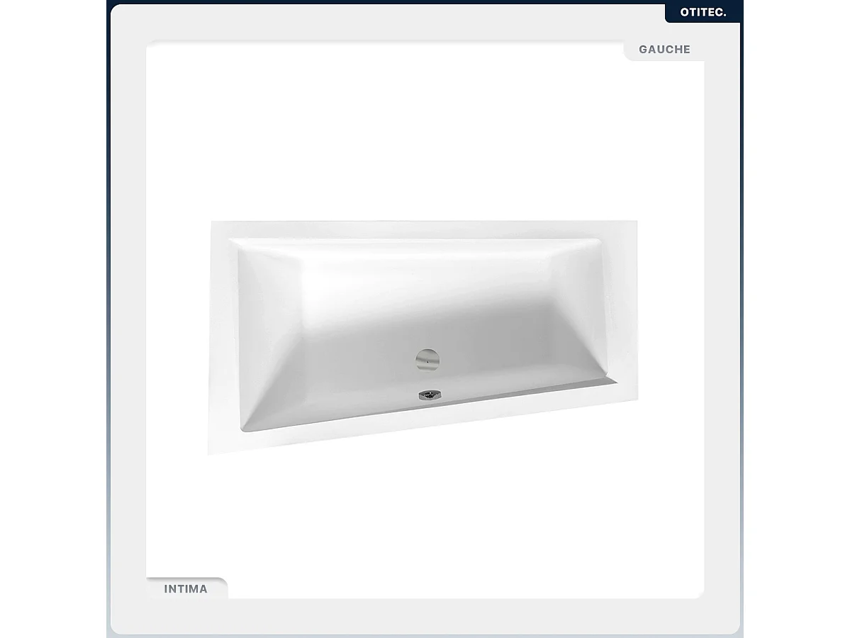 Baignoire asymétrique - 150 x 85 cm - Gauche - sans Habillage - avec Pieds - Vidage Chrome - INTIMA