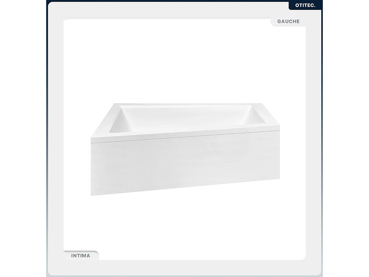 Baignoire asymétrique - 150 x 85 cm - Droite - sans Habillage - avec Pieds - Repose-tête - Vidage Chrome - INTIMA