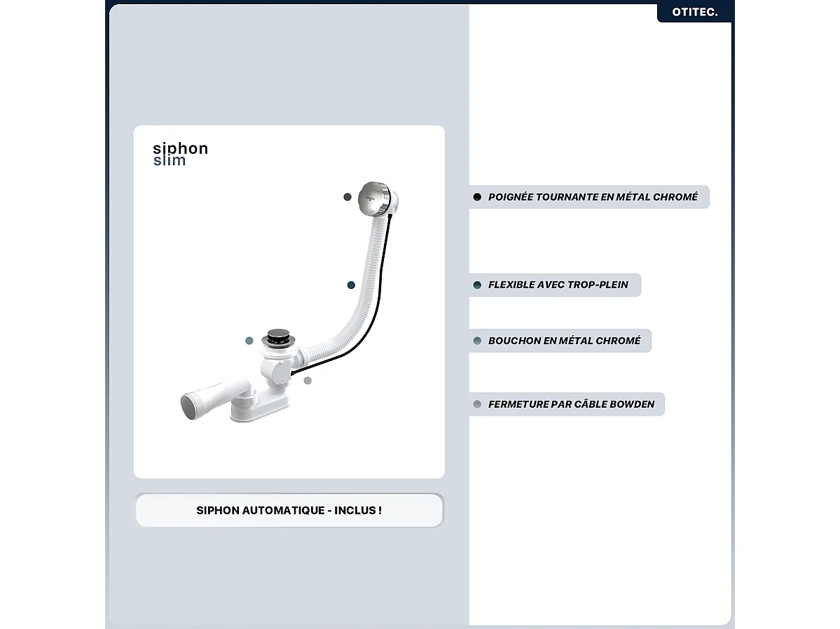 Baignoire asymétrique - 150 x 85 cm - Droite - sans Habillage - avec Pieds - Repose-tête - Vidage Chrome - INTIMA