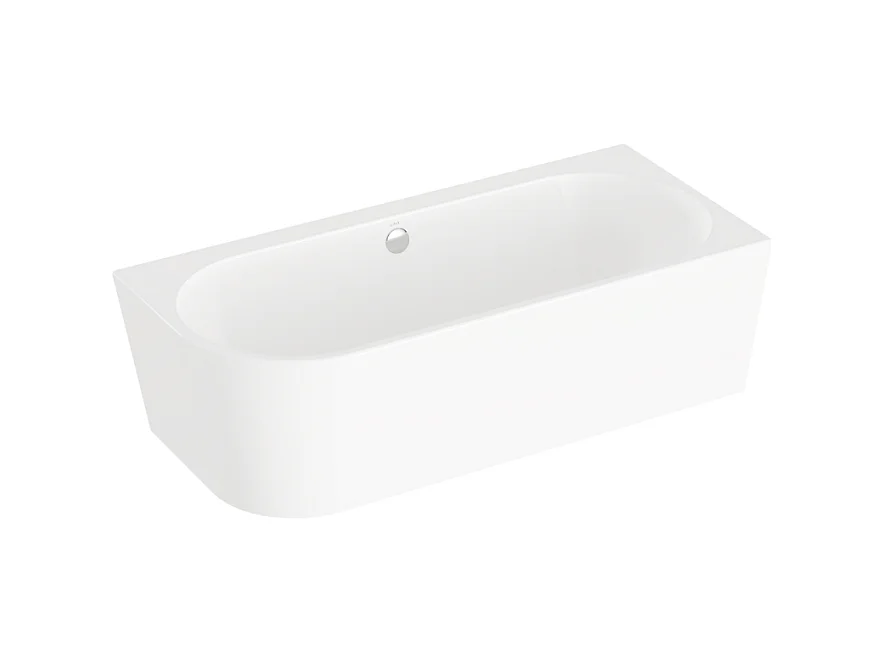 Baignoire murale angle à droite VITRA Geo 180x80 + pieds + siphon standard