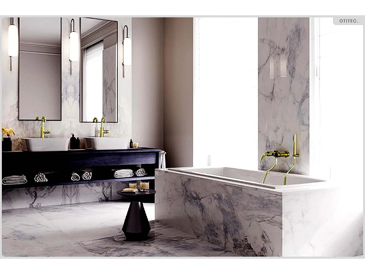 Baignoire rectangulaire - 170 x 75 cm - avec Habillage Polystyrène - Pieds - Vidage Chrome - TALIA SLIM