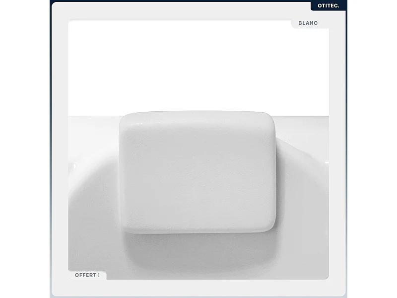 Baignoire asymétrique - 140 x 90 cm - Gauche - avec Habillage - Pieds - Repose-tête - Vidage Chrome - RIMA