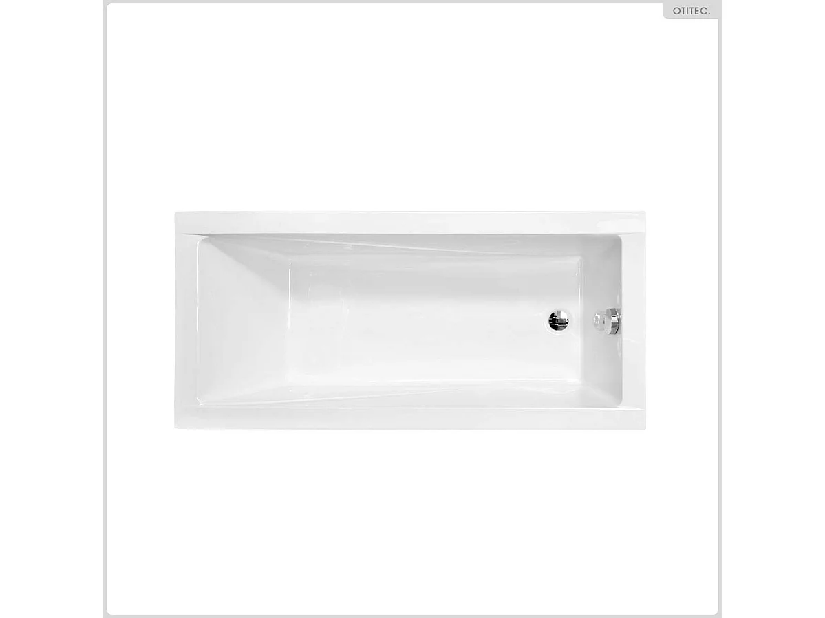 Baignoire rectangulaire - 140 x 70 cm - avec Habillage Polystyrène - Pieds - Vidage Chrome - MODERN SLIM