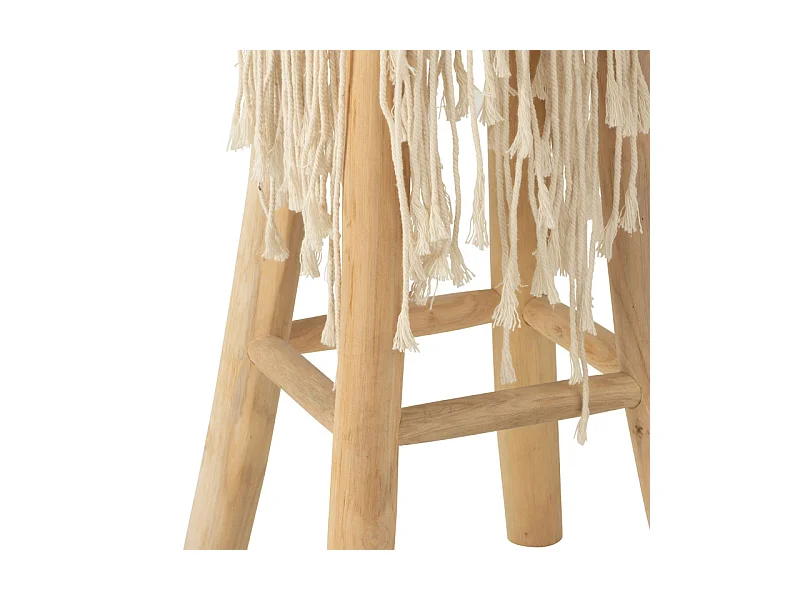 Tabouret de Bar Macramé "Pure Nature" 85cm Naturel
