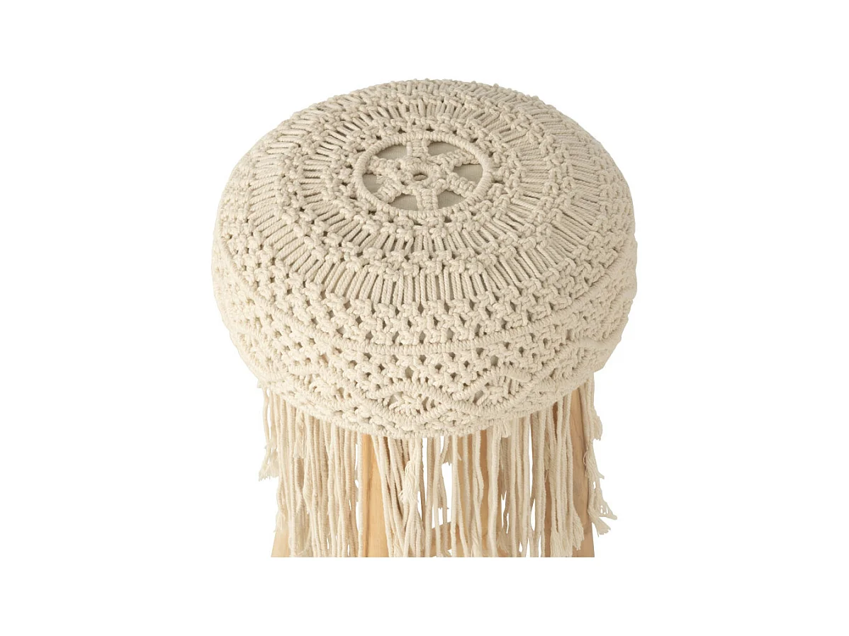 Tabouret de Bar Macramé "Pure Nature" 85cm Naturel