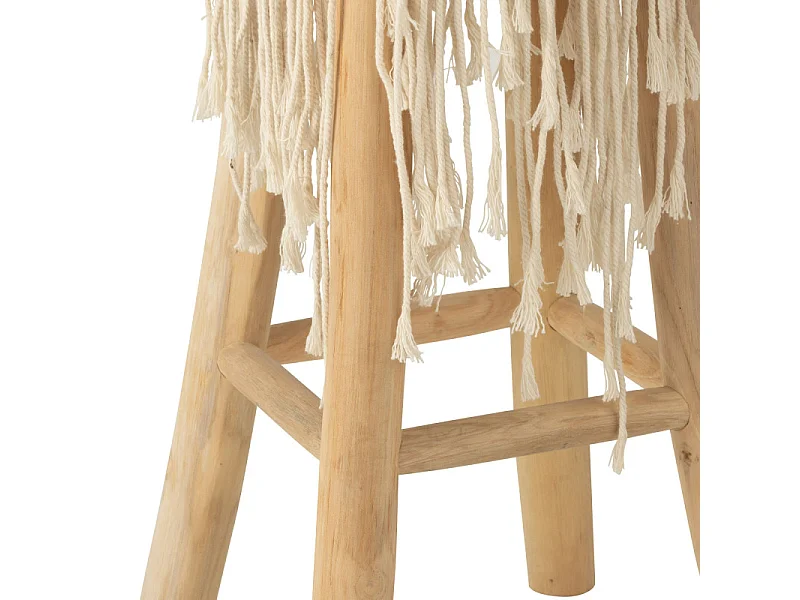 Tabouret de Bar Macramé "Pure Nature" 85cm Naturel