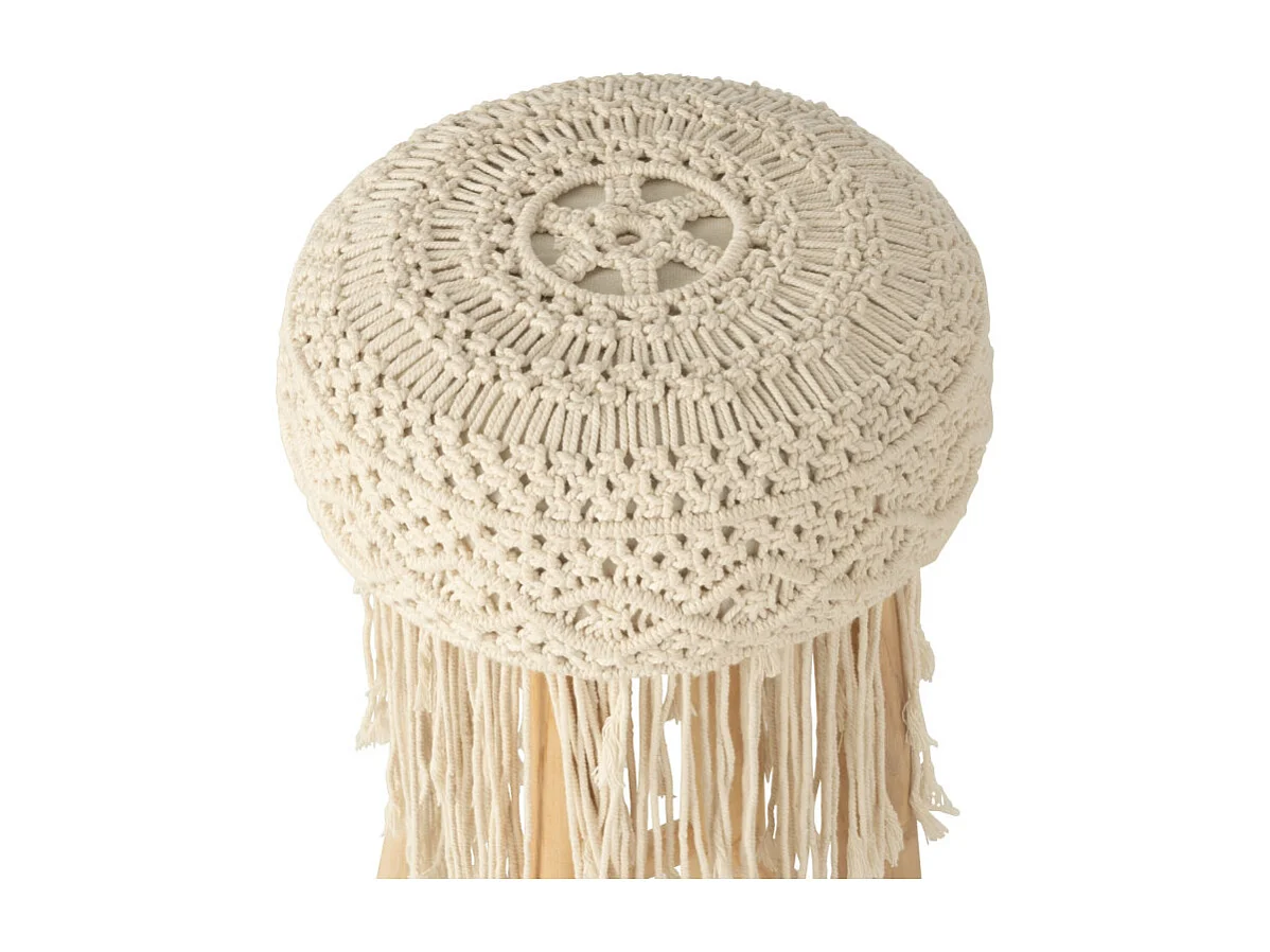 Tabouret de Bar Macramé "Pure Nature" 85cm Naturel