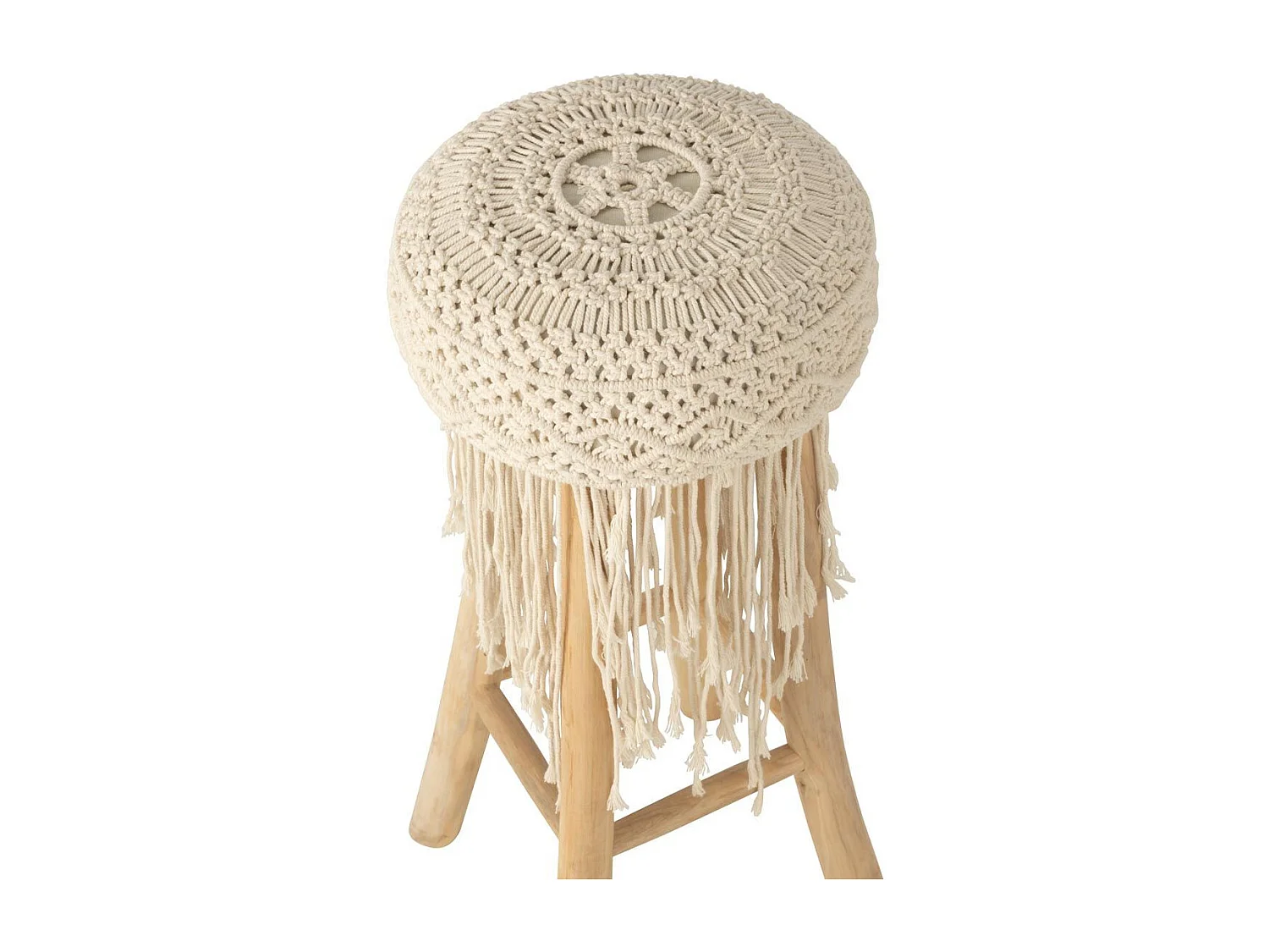 Tabouret de Bar Macramé "Pure Nature" 85cm Naturel