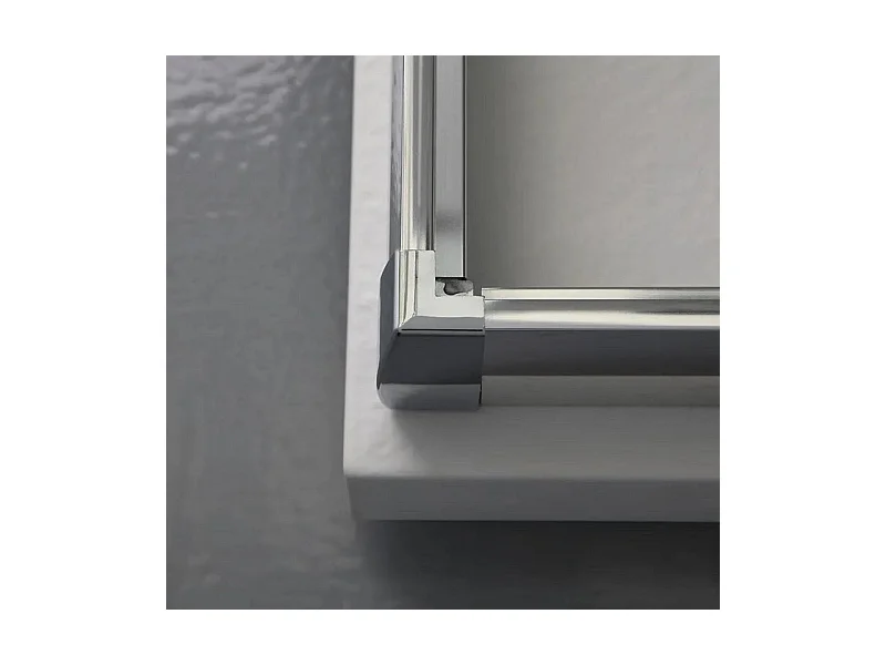 Kabina prysznicowa kwadratowa z drzwiami przesuwnymi "Genova Two" ze szkła hartowanego błyszczącego cm 90x90 185h