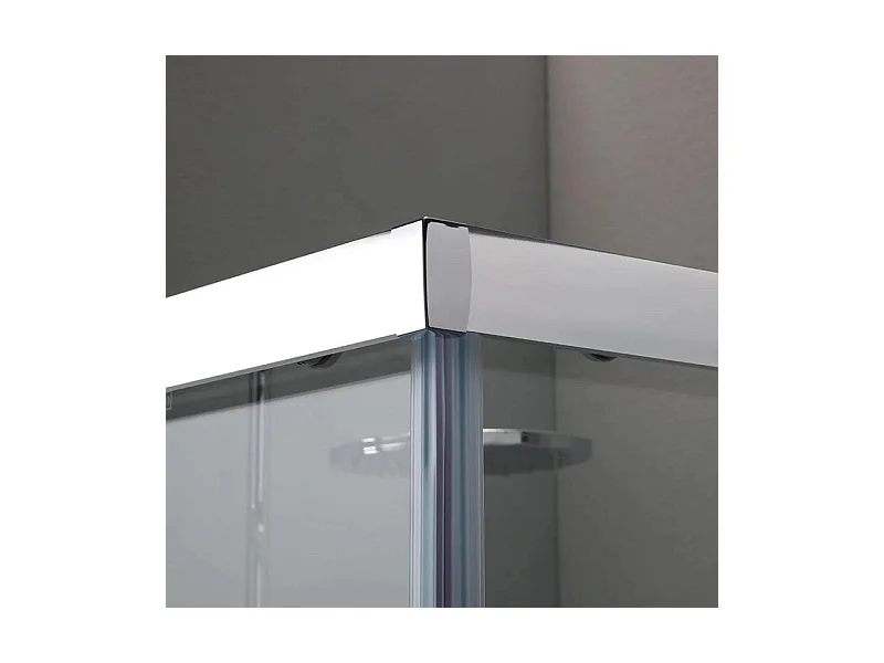 Kabina prysznicowa kwadratowa z drzwiami przesuwnymi "Genova Two" ze szkła hartowanego błyszczącego cm 90x90 185h