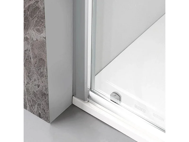 Kabina prysznicowa kwadratowa z drzwiami przesuwnymi "Genova Two" ze szkła hartowanego błyszczącego cm 90x90 185h