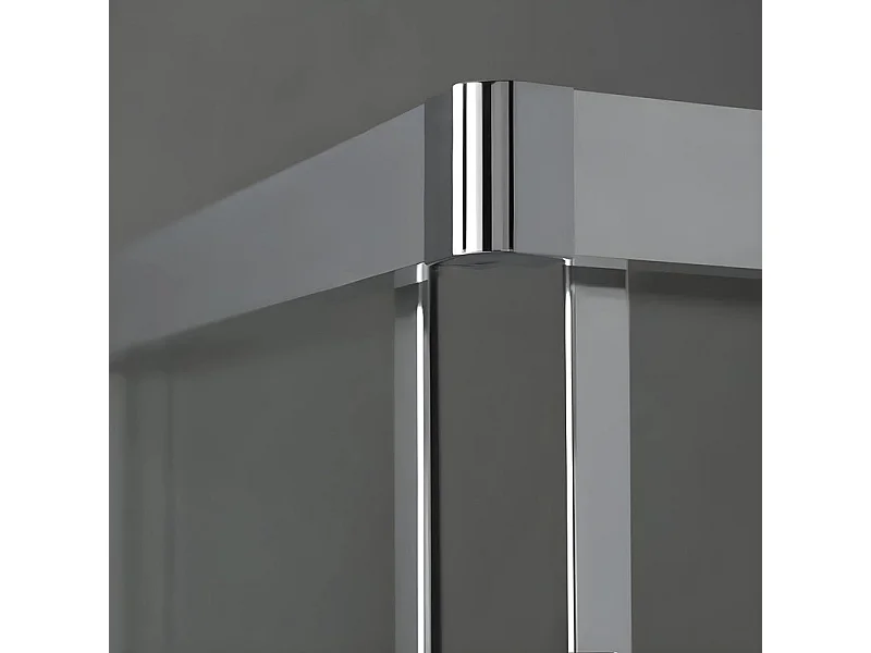 Box doccia moderno con profilo piatto "Ferrara Two" in vetro temperato e alluminio cm 70x100 195h