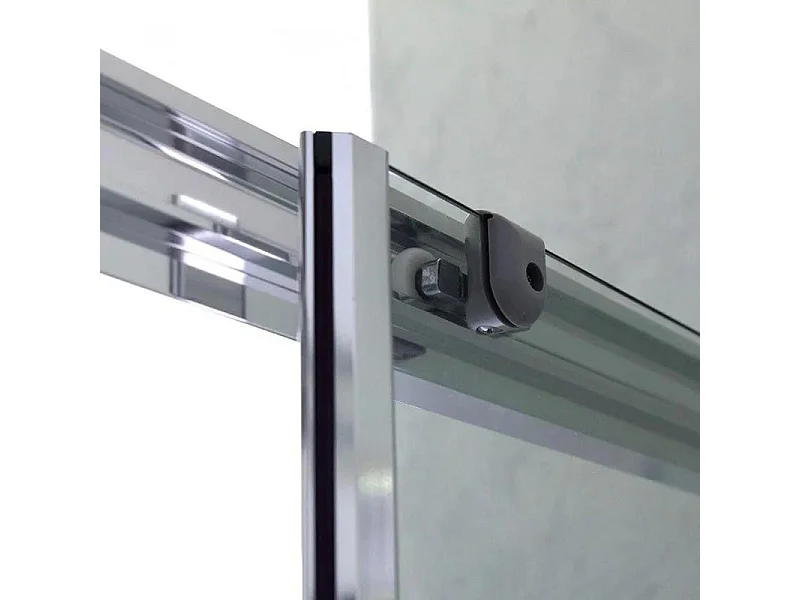 Box doccia moderno con profilo piatto "Ferrara Two" in vetro temperato e alluminio cm 70x100 195h