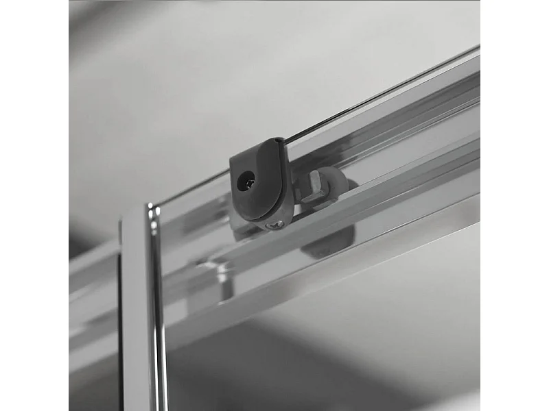 Box doccia moderno con profilo piatto "Ferrara Two" in vetro temperato e alluminio cm 70x100 195h