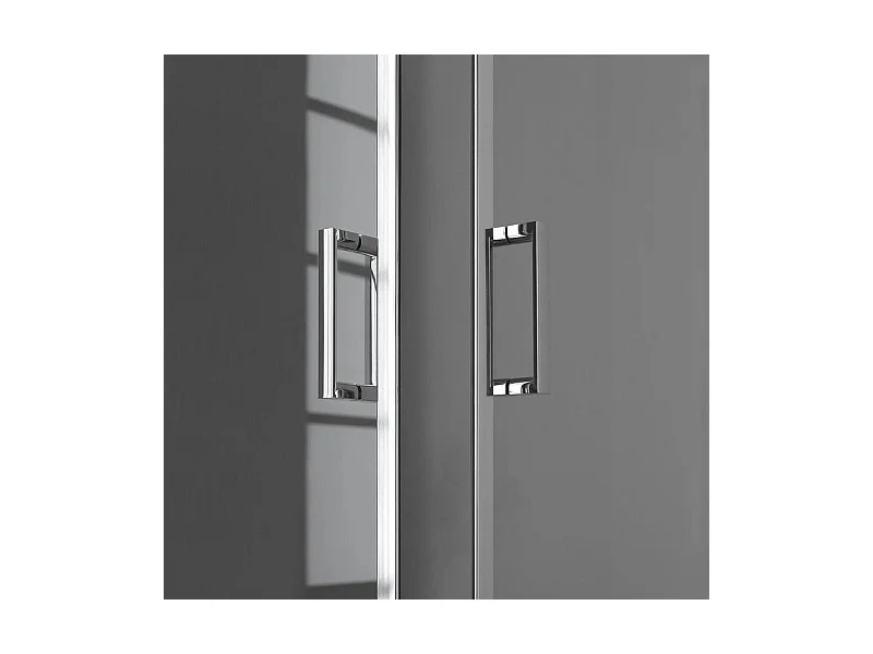 Moderne Duschkabine mit flachem Profil "Ferrara Two" aus gehärtetem Glas und Aluminium cm 80x120 195h