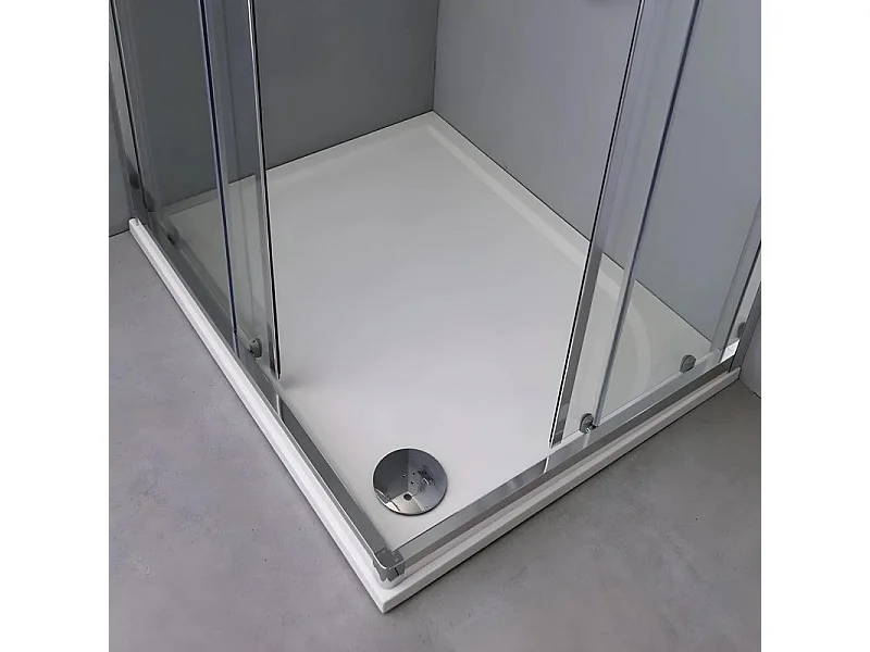 Nowoczesna kabina prysznicowa z płaskim profilem "Ferrara Two" ze szkła hartowanego i aluminium cm 80x120 195h