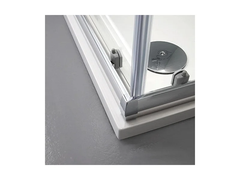 Kabina prysznicowa kwadratowa z drzwiami przesuwnymi "Genova Two" ze szkła hartowanego nieprzezroczystego cm 80x80 185h