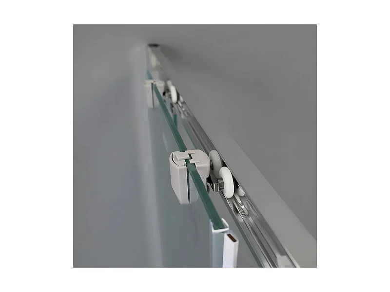 Kabina prysznicowa kwadratowa z drzwiami przesuwnymi "Genova Two" ze szkła hartowanego błyszczącego cm 80x80 185h