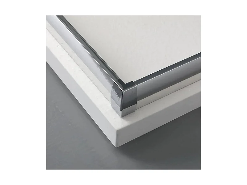 Kabina prysznicowa kwadratowa z drzwiami przesuwnymi "Genova Two" ze szkła hartowanego błyszczącego cm 80x80 185h