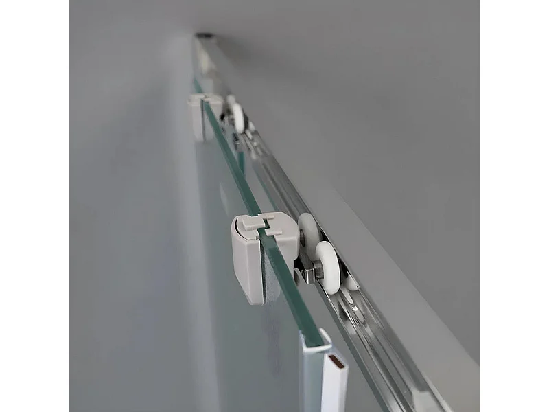 Vierkante douchebox met schuifdeuren "Genova Two" in glanzend gehard glas CM 80x80 185H