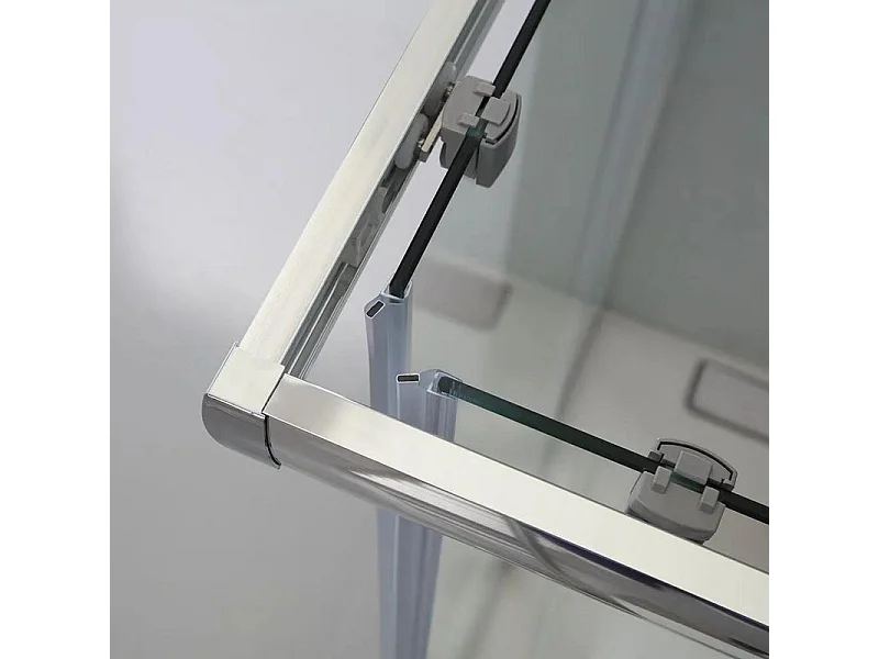 Vierkante douchebox met schuifdeuren "Genova Two" in glanzend gehard glas CM 80x80 185H