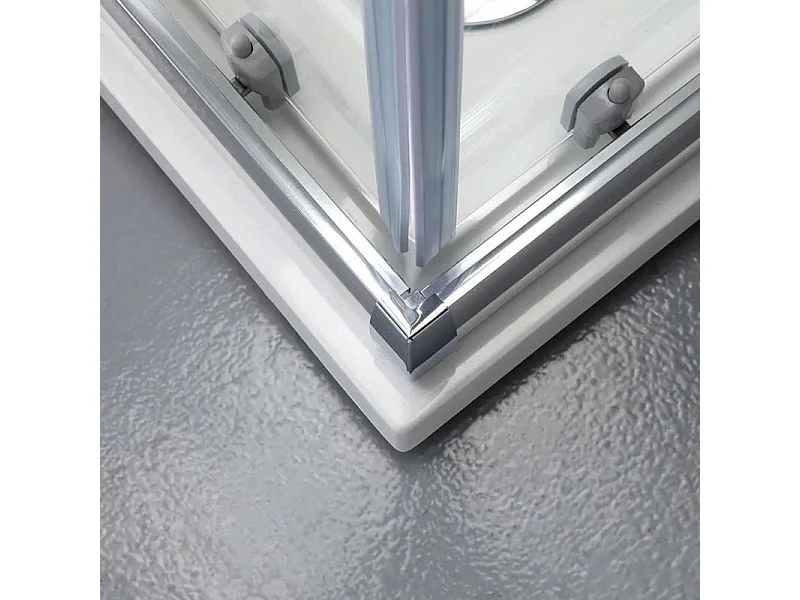 Vierkante douchebox met schuifdeuren "Genova Two" in glanzend gehard glas CM 80x80 185H