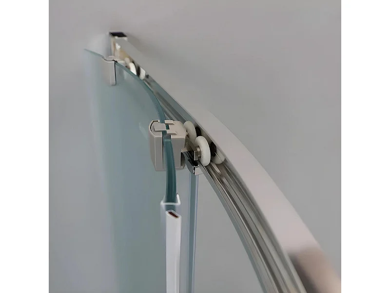 Cabine de douche semi-circulaire « Genova » avec 2 portes coulissantes en verre trempé opaque cm 90x90 185h