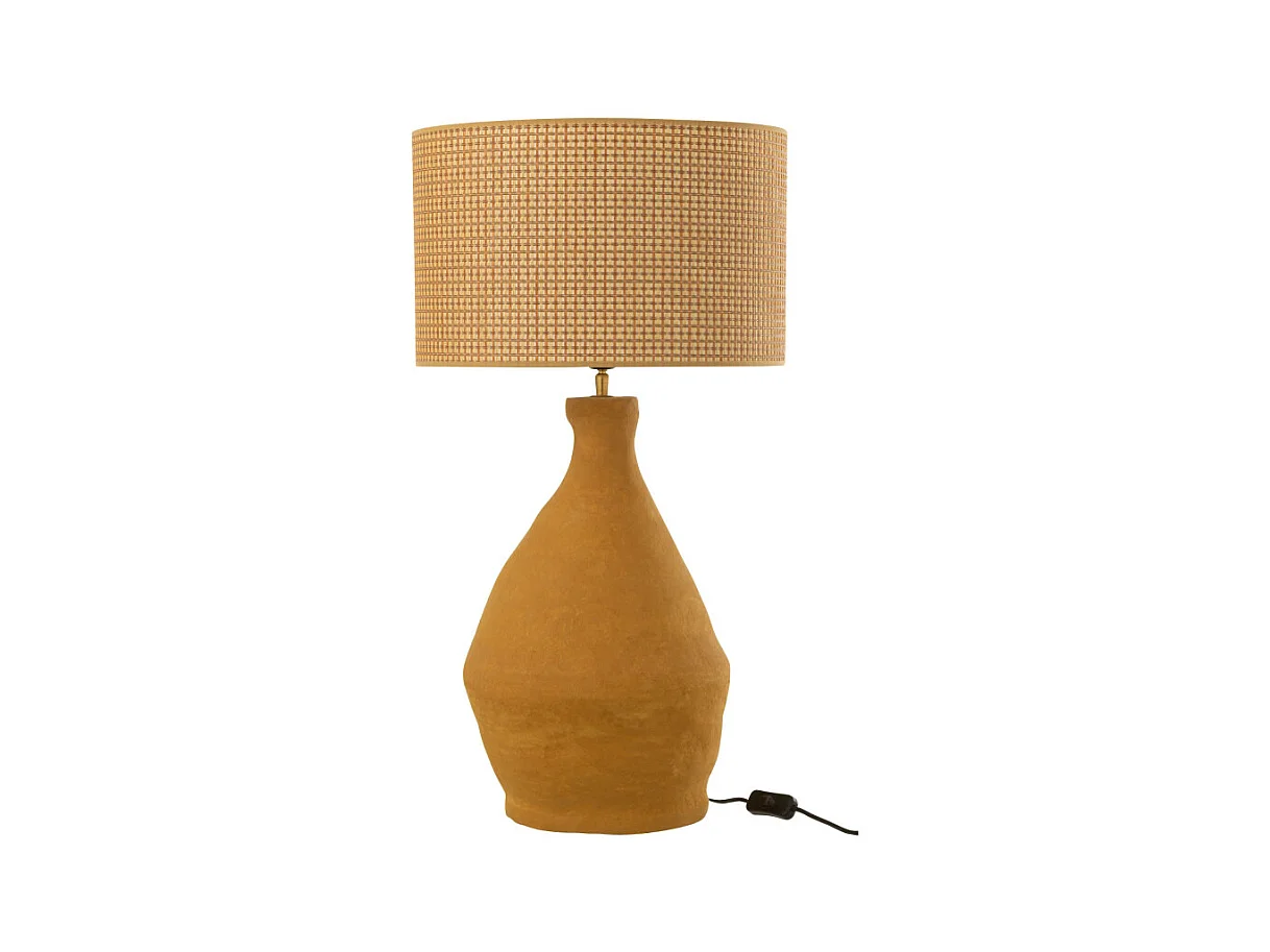 Lampe à Poser en Papier Mâché "Indus" 70cm Jaune