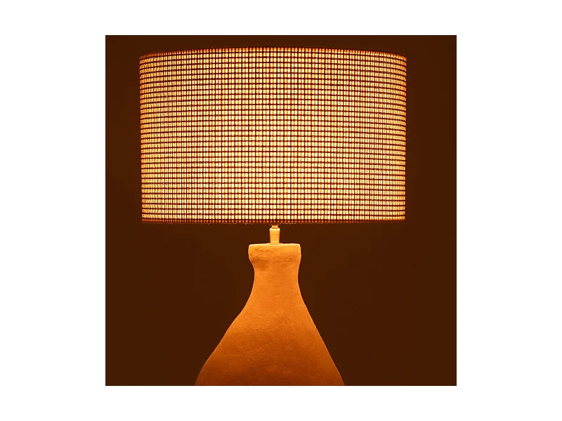 Lampe à Poser en Papier Mâché "Indus" 70cm Jaune