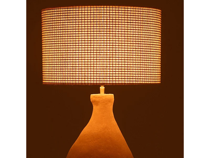 Lampe à Poser en Papier Mâché "Indus" 70cm Jaune