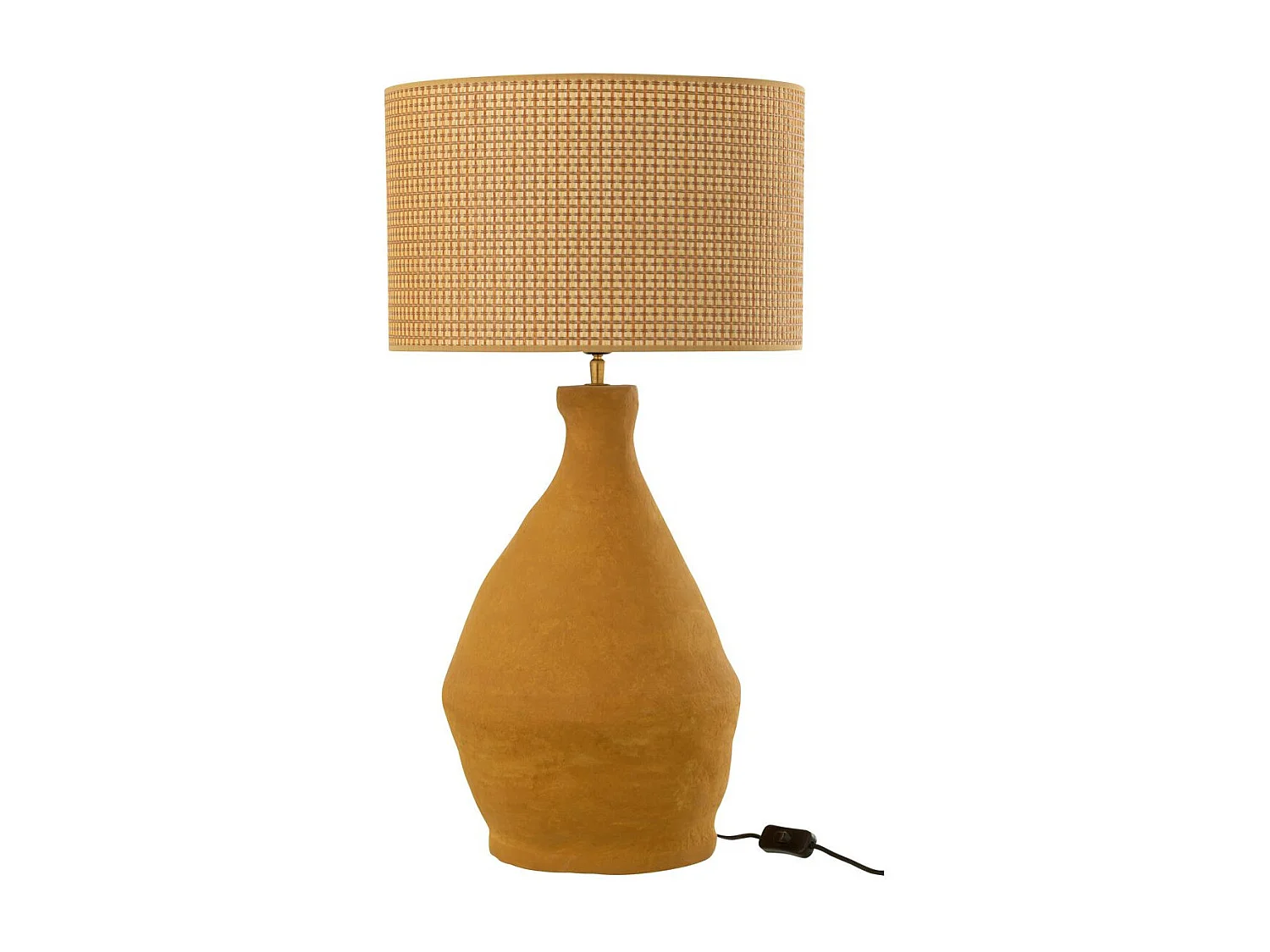 Lampe à Poser en Papier Mâché "Indus" 70cm Jaune