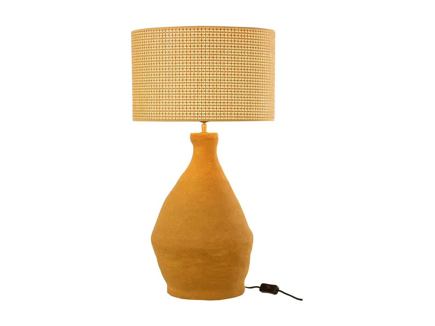 Lampe à Poser en Papier Mâché "Indus" 70cm Jaune