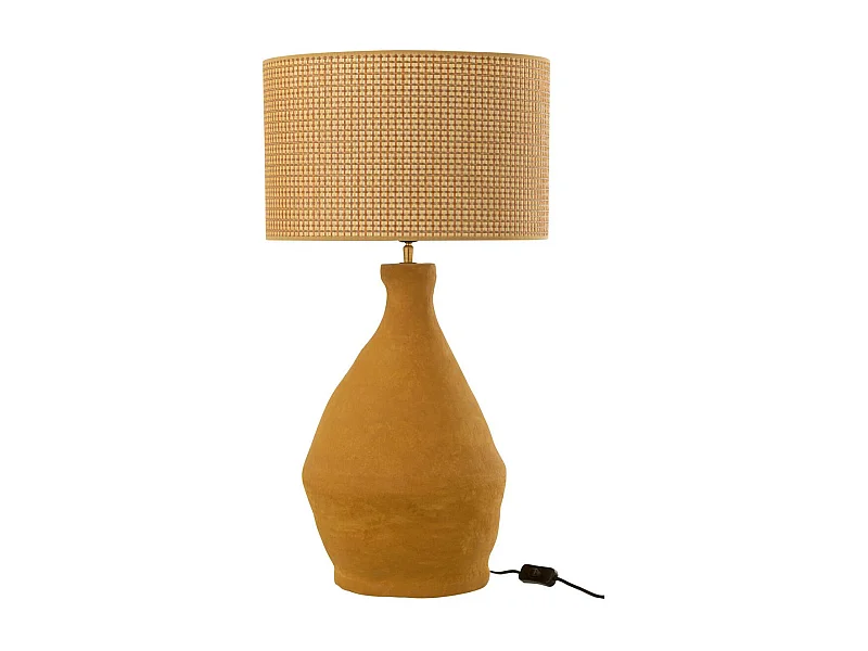 Lampe à Poser en Papier Mâché "Indus" 70cm Jaune