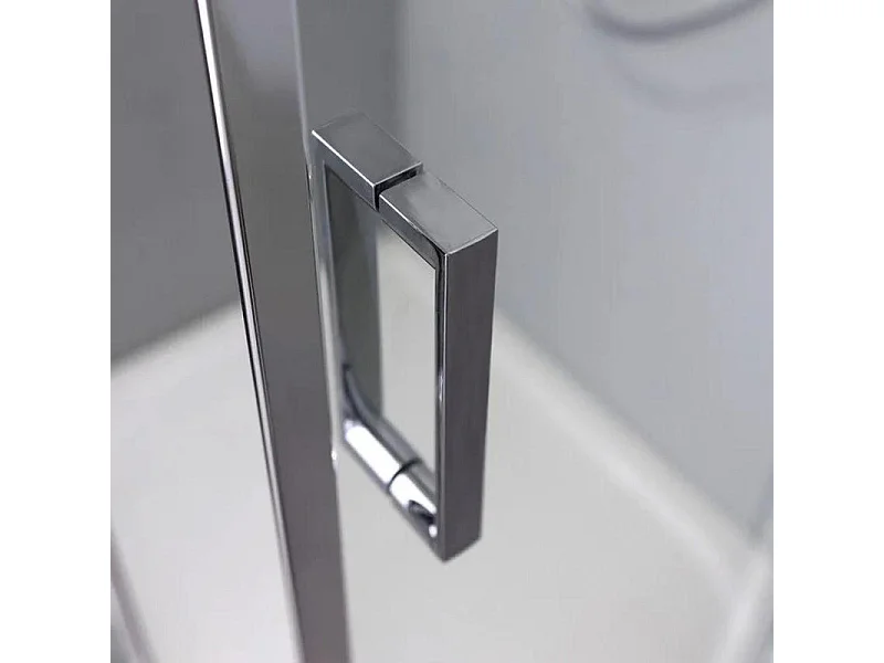 Nowoczesna kabina prysznicowa z płaskim profilem "Ferrara Two" ze szkła hartowanego i aluminium cm 80x100 195h