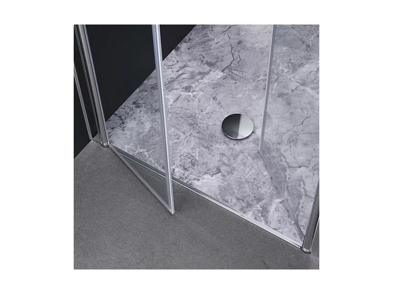 Porte de douche magnétique pour niche "Siviglia" en verre trempé et métal cm 80x190h