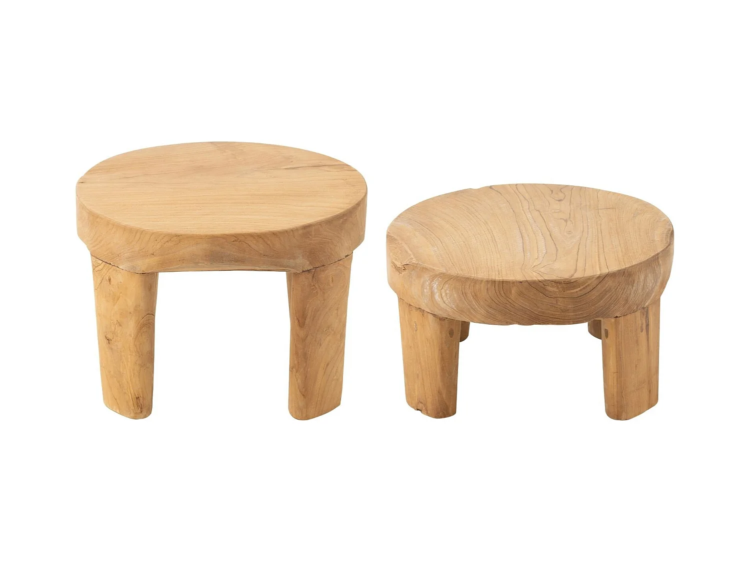 Lot de 2 Tables Basses "Tek" 50cm Naturel