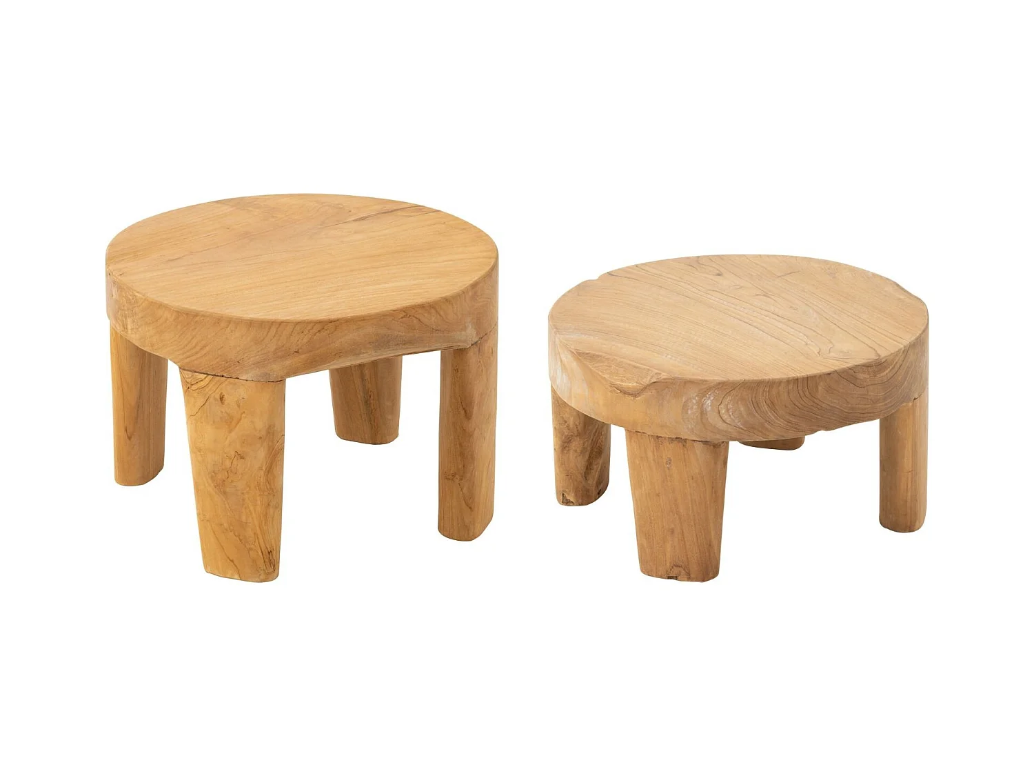 Lot de 2 Tables Basses "Tek" 50cm Naturel
