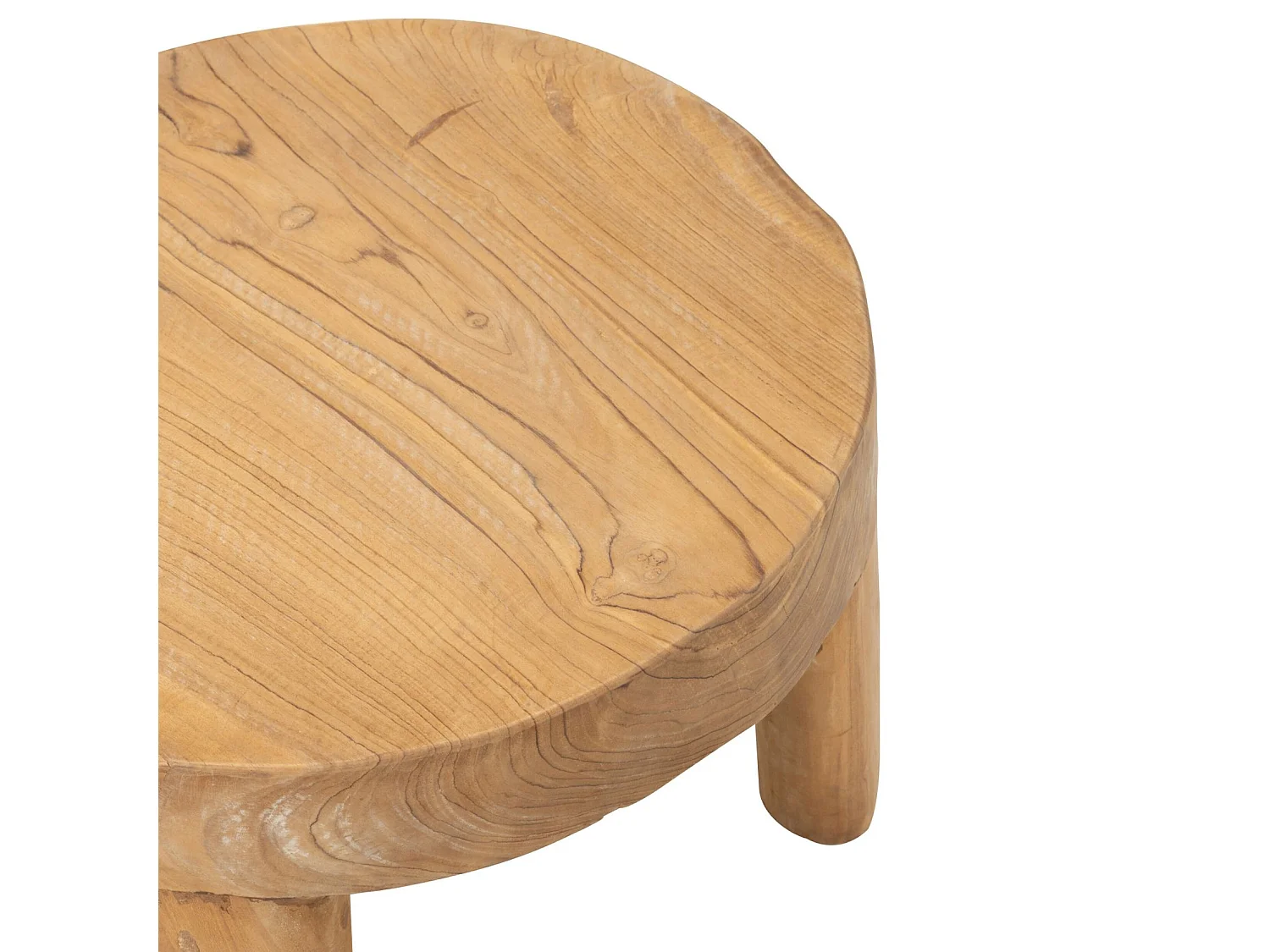 Mesa de centro redonda de teca – Juego de 2