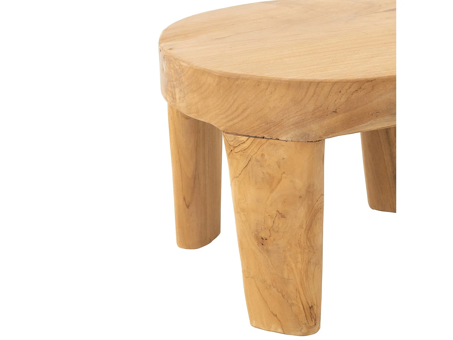 Mesa de centro redonda de teca – Juego de 2